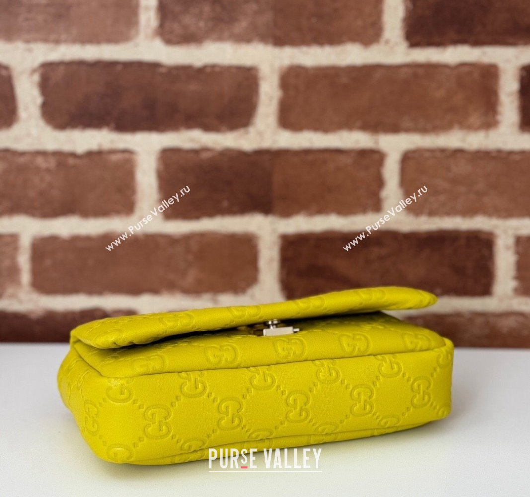 Gucci GG Puffy Leather Milano Mini Top Handle bag Yellow 2024 806017 (DLH-241102033)