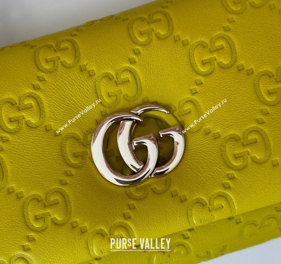 Gucci GG Puffy Leather Milano Mini Top Handle bag Yellow 2024 806017 (DLH-241102033)