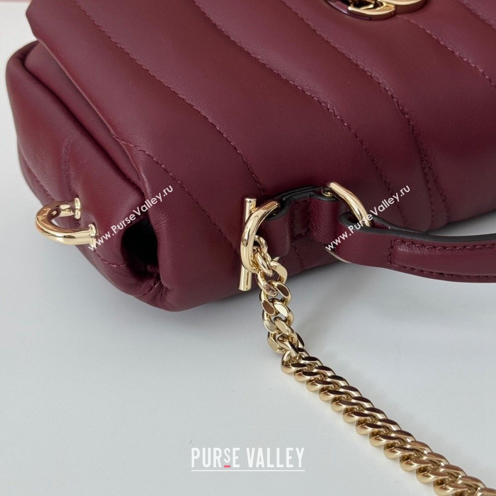 Gucci Quilted Puffy Leather Milano Mini Top Handle bag Dark Burgundy 2024 806017 (DLH-241102038)