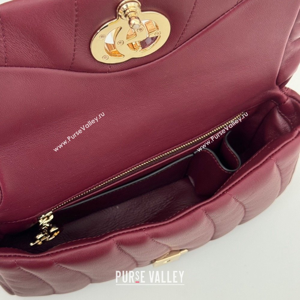 Gucci Quilted Puffy Leather Milano Mini Top Handle bag Dark Burgundy 2024 806017 (DLH-241102038)