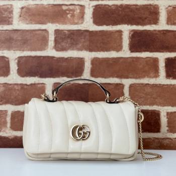 Gucci Quilted Puffy Leather Milano Mini Top Handle bag White 2024 806017 (DLH-241102039)