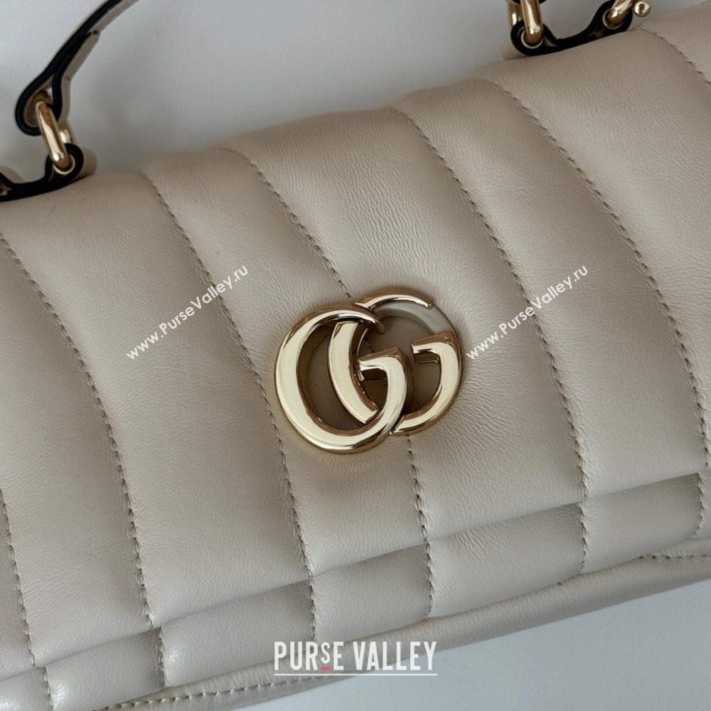 Gucci Quilted Puffy Leather Milano Mini Top Handle bag White 2024 806017 (DLH-241102039)