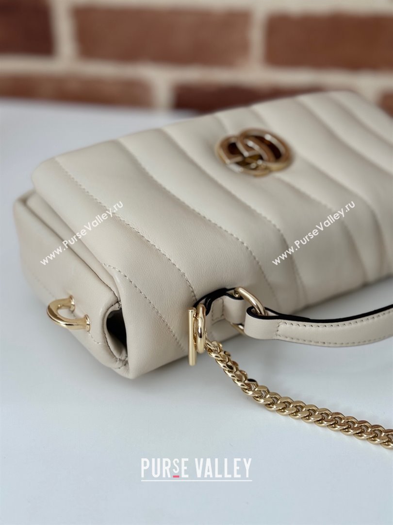 Gucci Quilted Puffy Leather Milano Mini Top Handle bag White 2024 806017 (DLH-241102039)