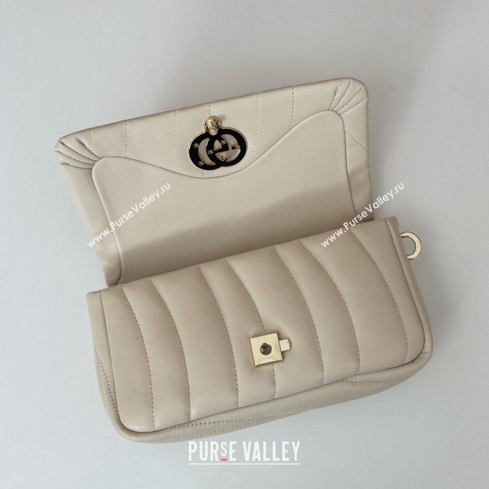 Gucci Quilted Puffy Leather Milano Mini Top Handle bag White 2024 806017 (DLH-241102039)