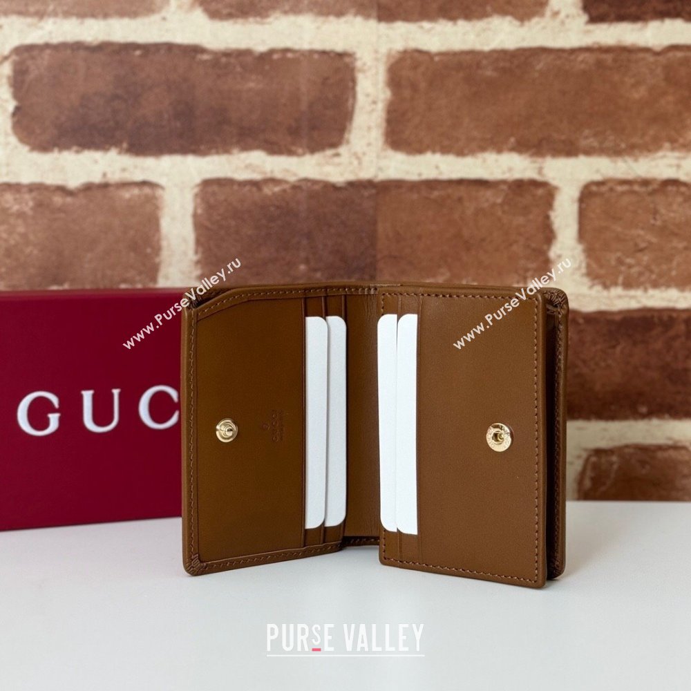 Gucci GG Canvas Emblem Mini Wallet Beige/Brown 2024 820692 (DLH-241104034)