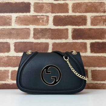 Gucci Blondie Leather Small Shoulder Bag Black 2024 815715 (DLH-241104038)