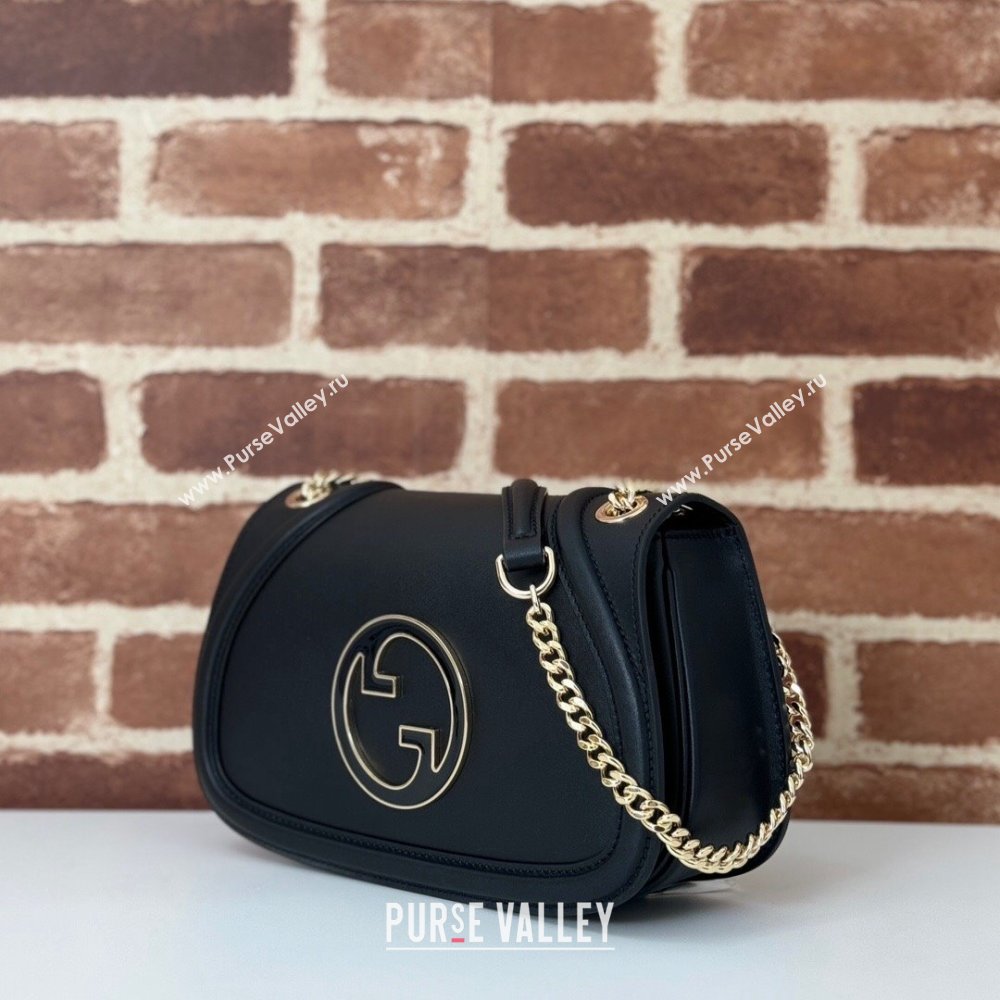 Gucci Blondie Leather Small Shoulder Bag Black 2024 815715 (DLH-241104038)