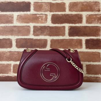 Gucci Blondie Leather Small Shoulder Bag Dark Burgundy 2024 815715 (DLH-241104039)