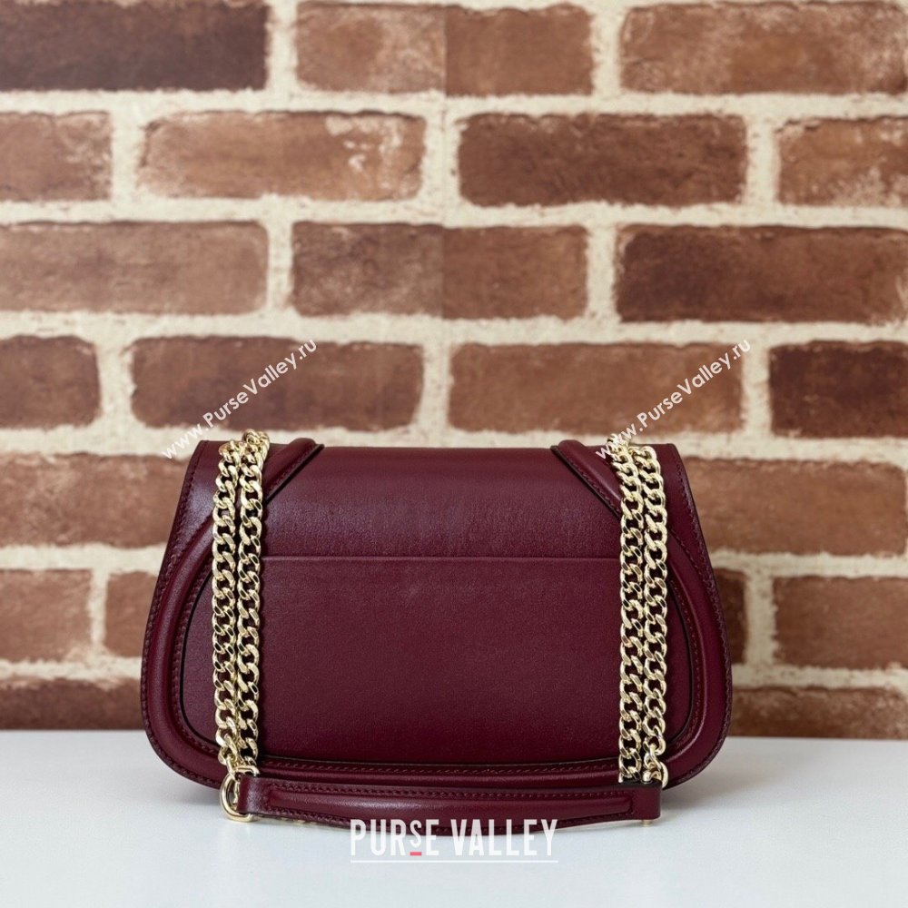 Gucci Blondie Leather Small Shoulder Bag Dark Burgundy 2024 815715 (DLH-241104039)