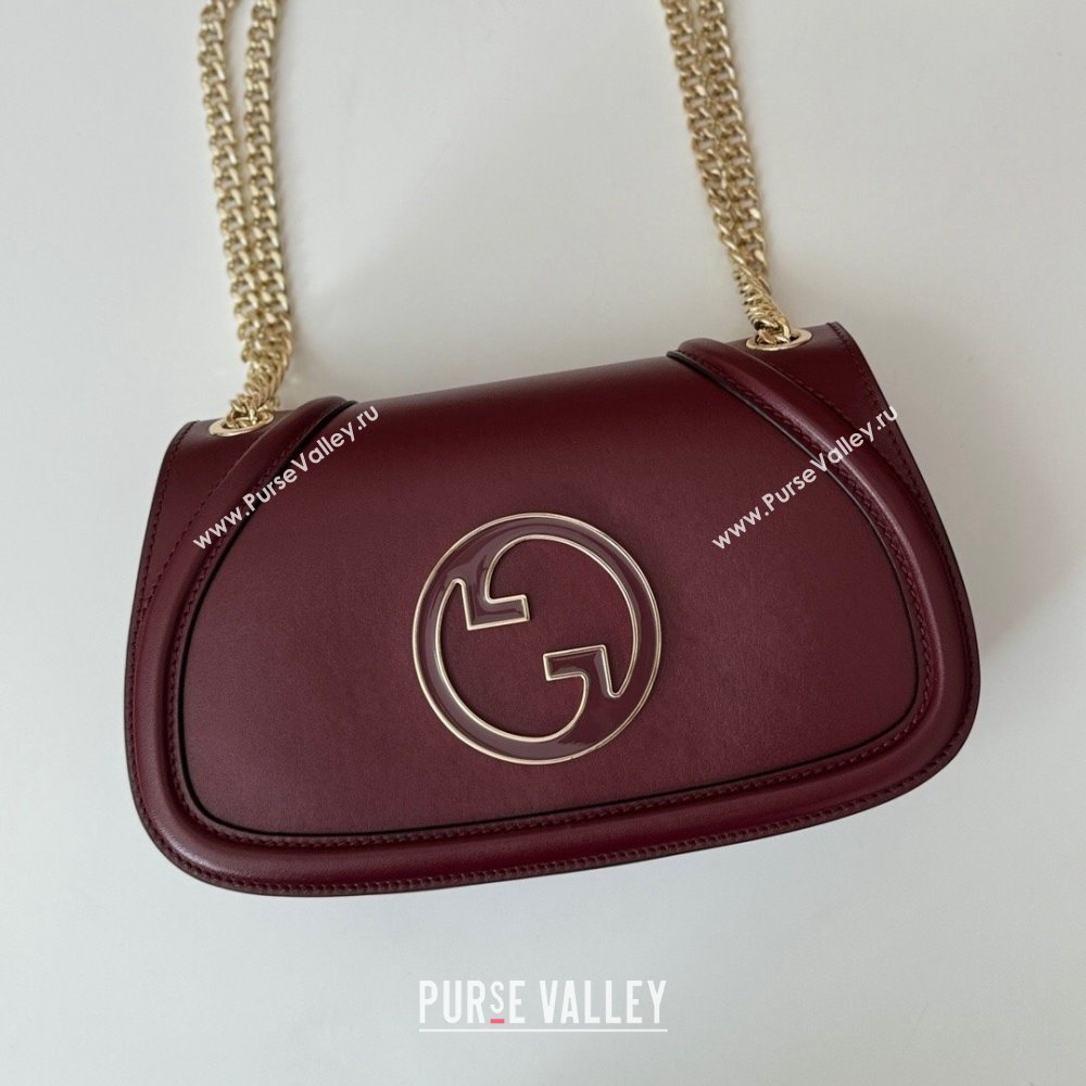 Gucci Blondie Leather Small Shoulder Bag Dark Burgundy 2024 815715 (DLH-241104039)