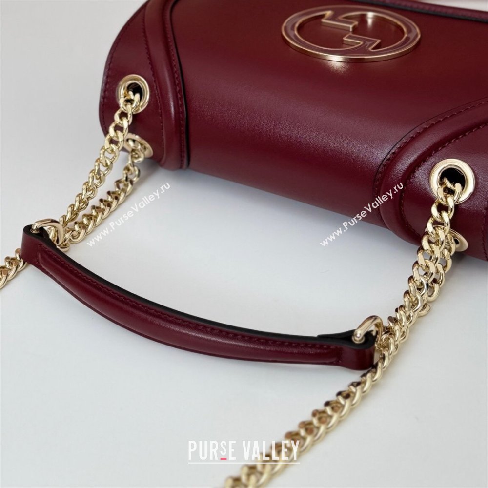 Gucci Blondie Leather Small Shoulder Bag Dark Burgundy 2024 815715 (DLH-241104039)