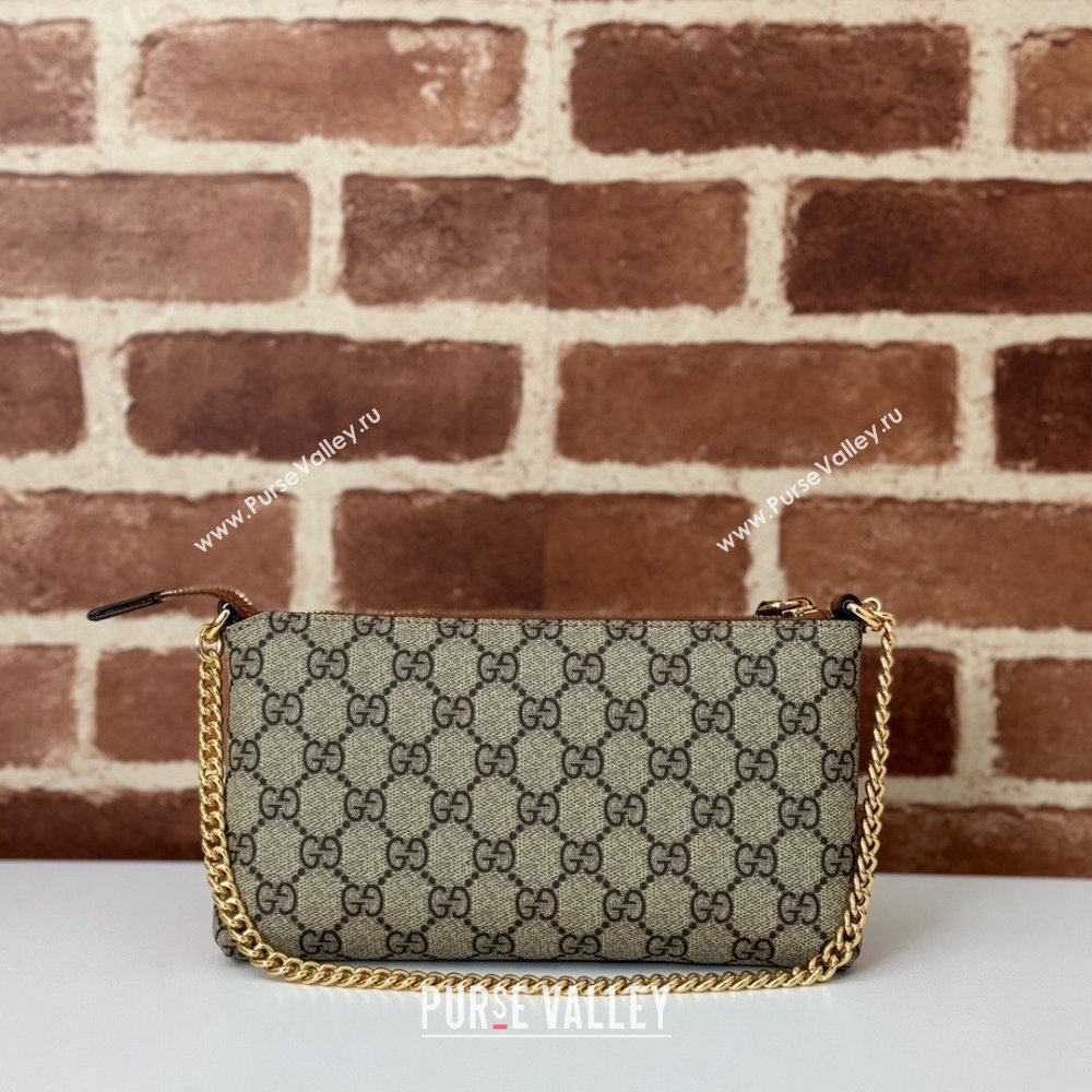 Gucci GG Canvas Chain Shoulder Bag Beige/Brown 2024 779791 (DLH-241104046)