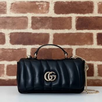 Gucci Quilted Puffy Leather Milano Mini Top Handle bag Black 2024 806017 (DLH-241102037)