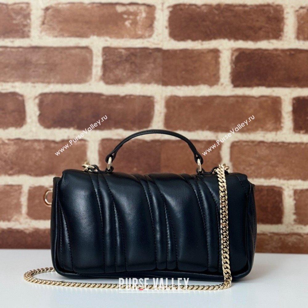 Gucci Quilted Puffy Leather Milano Mini Top Handle bag Black 2024 806017 (DLH-241102037)