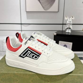 Gucci Leather Sneakers with GUCCI White/Red2 2024 GG111807 (KL-241118081)