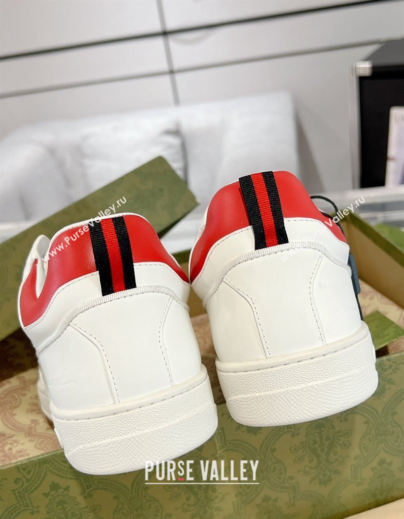 Gucci Leather Sneakers with GUCCI White/Red2 2024 GG111807 (KL-241118081)