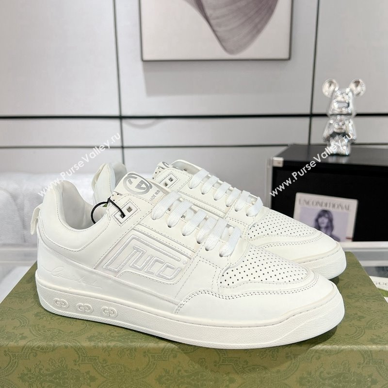 Gucci Leather Sneakers with GUCCI All White 2024 GG111807 (KL-241118082)