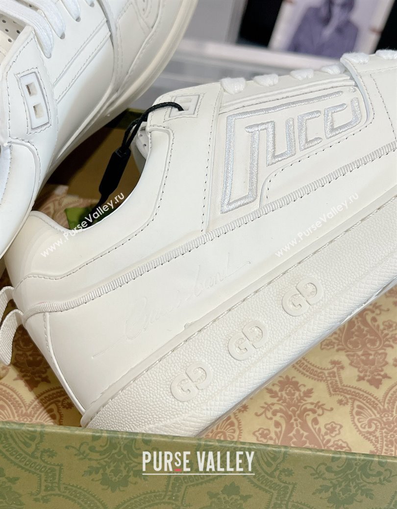 Gucci Leather Sneakers with GUCCI All White 2024 GG111807 (KL-241118082)