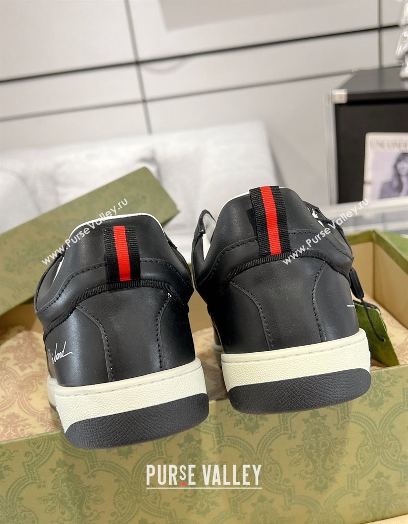 Gucci Leather Sneakers with GUCCI Black/White2 2024 GG111807 (KL-241118083)