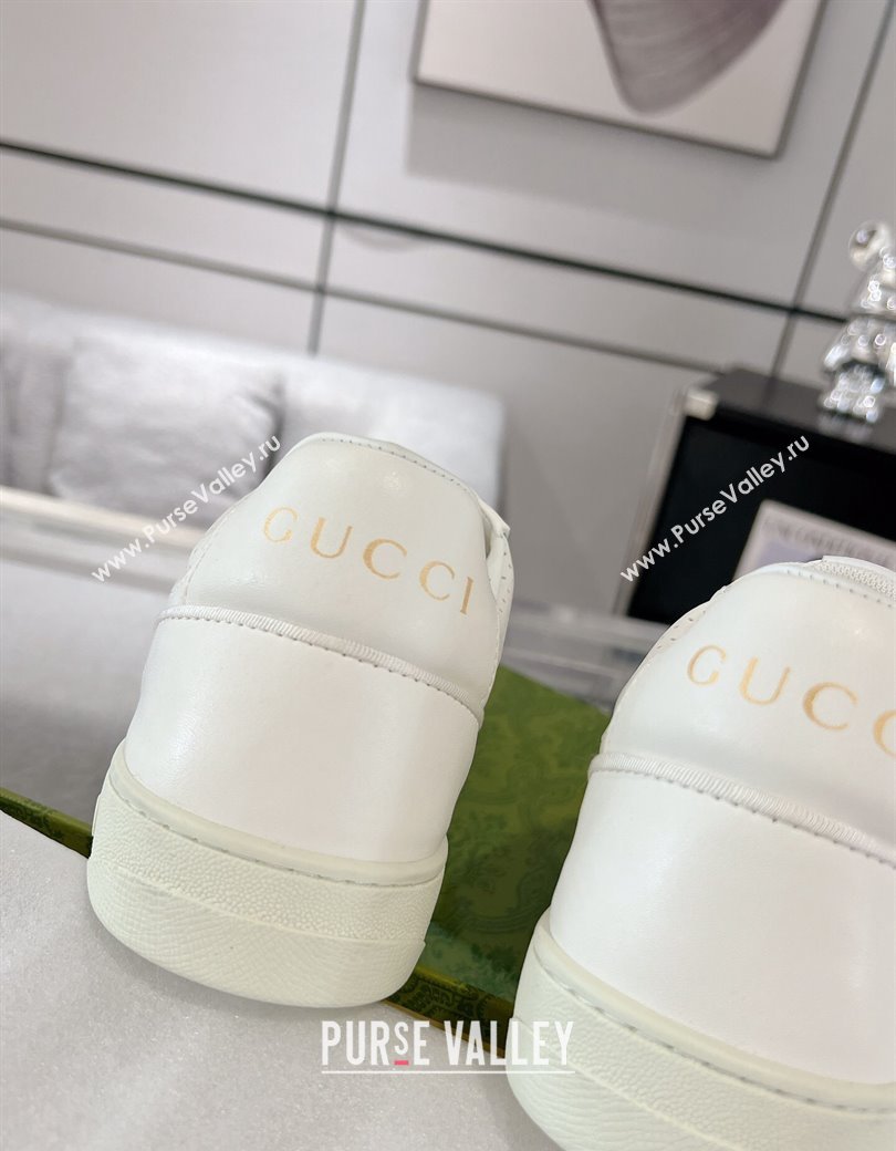 Gucci Leather Sneakers with Interlocking G All White 2024 GG111807 (KL-241118088)