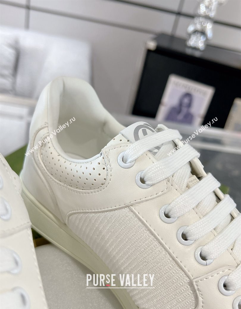 Gucci Leather Sneakers with Interlocking G All White 2024 GG111807 (KL-241118088)