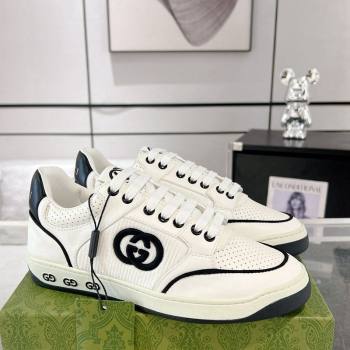 Gucci White Leather Sneakers with Interlocking G Black 2024 GG111807 (KL-241118089)