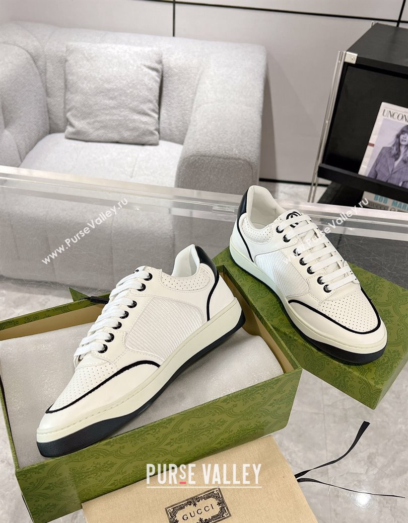 Gucci White Leather Sneakers with Interlocking G Black 2024 GG111807 (KL-241118089)