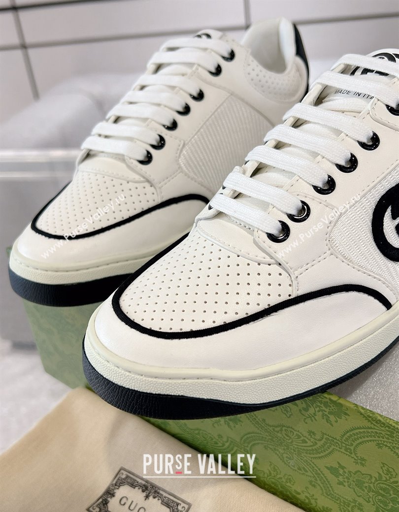 Gucci White Leather Sneakers with Interlocking G Black 2024 GG111807 (KL-241118089)