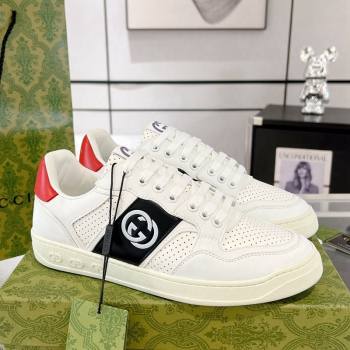 Gucci Leather Sneakers with Interlocking G White/Black2 2024 GG111807 (KL-241118092)