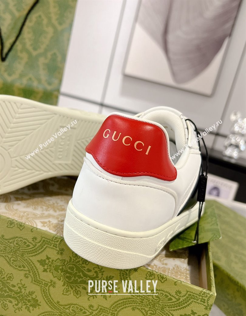 Gucci Leather Sneakers with Interlocking G White/Black2 2024 GG111807 (KL-241118092)