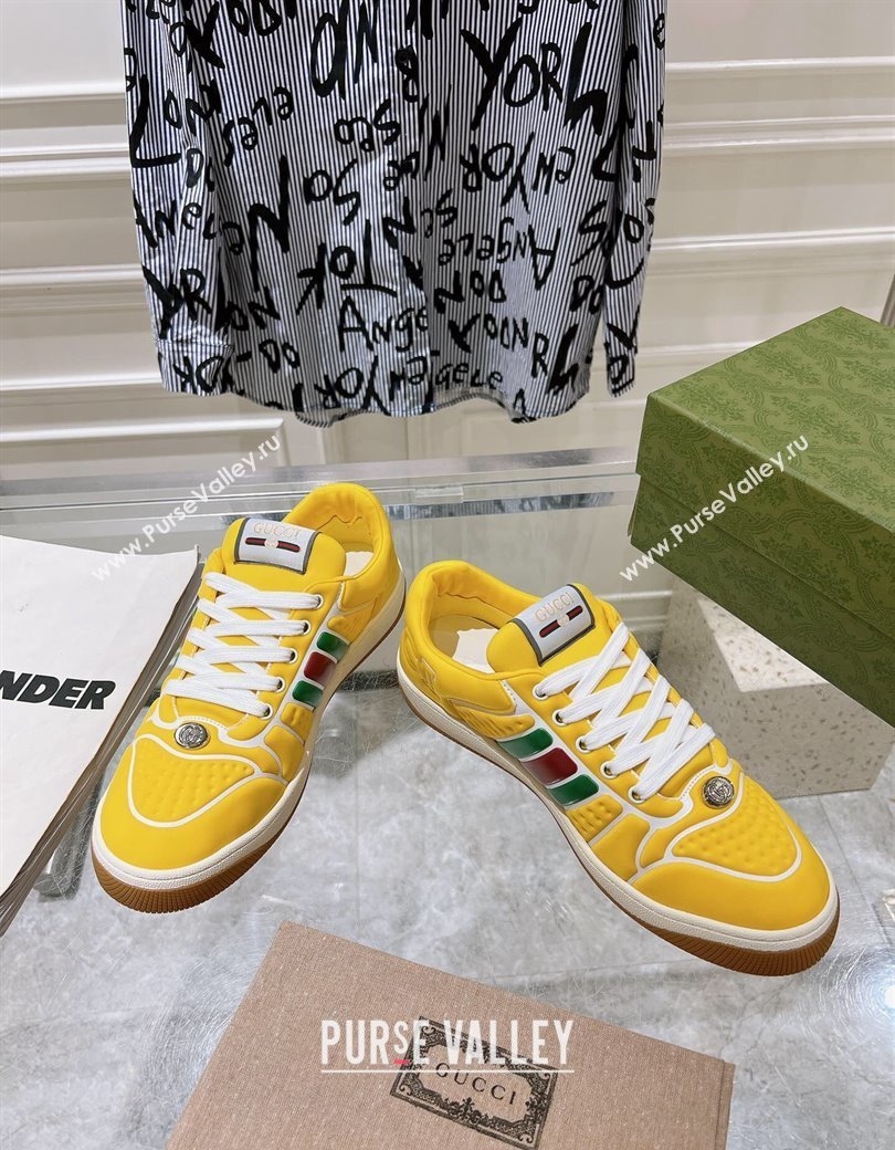 Gucci Screener Trainer Sneakers in Yellow Neoprene with Web 2024 (SS-241119119)