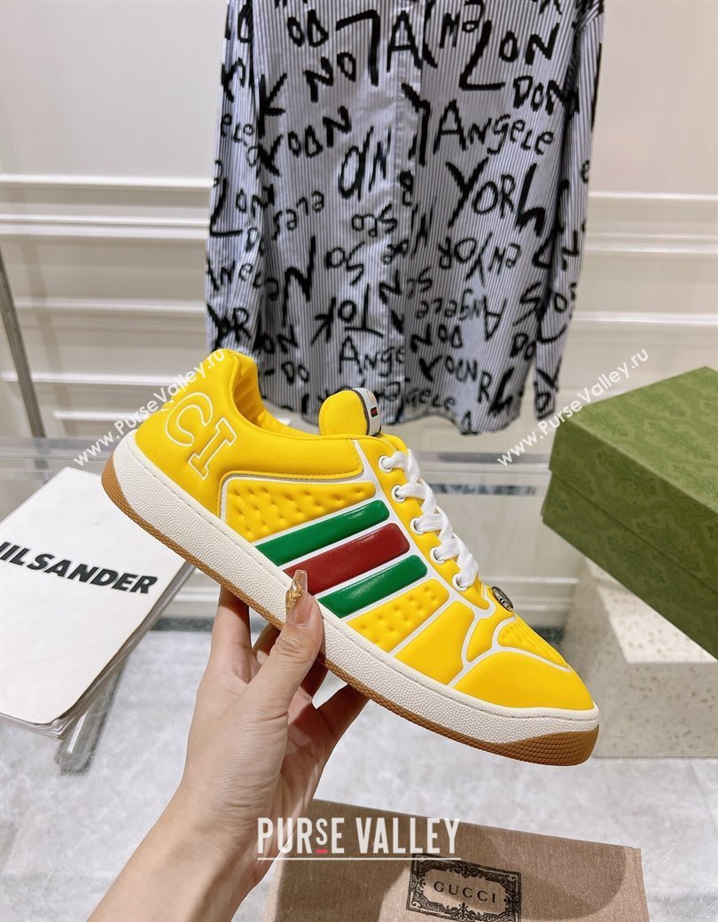 Gucci Screener Trainer Sneakers in Yellow Neoprene with Web 2024 (SS-241119119)