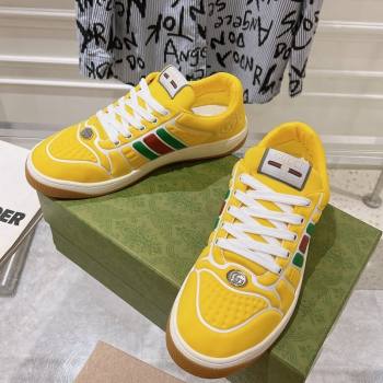 Gucci Screener Trainer Sneakers in Yellow Neoprene with Web 2024 (SS-241119119)