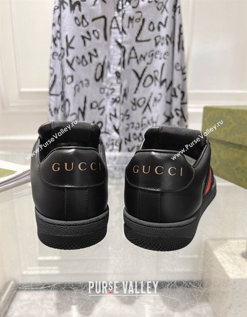 Gucci Screener Trainer Sneakers in Black GG Leather with Web 2024 (SS-241119123)