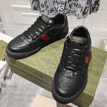 Gucci Screener Trainer Sneakers in Black GG Leather with Web 2024 (SS-241119123)