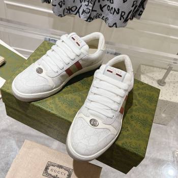 Gucci Screener Trainer Sneakers in GG Canvas with Web White 2024 1119 (SS-241119134)