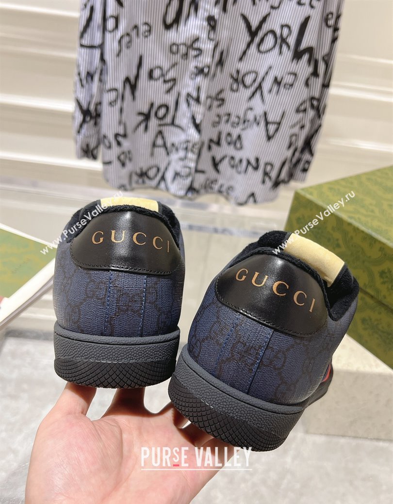 Gucci Screener Trainer Sneakers in GG Canvas with Web Black2 2024 1119 (SS-241119136)