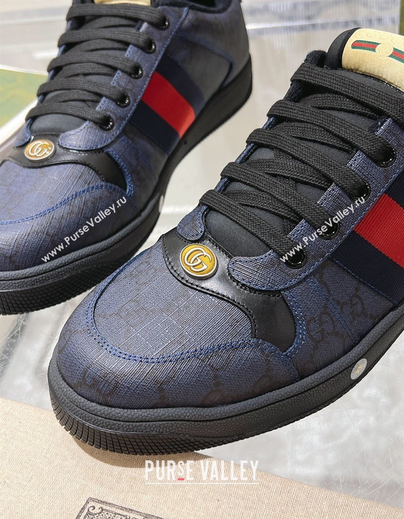 Gucci Screener Trainer Sneakers in GG Canvas with Web Black2 2024 1119 (SS-241119136)