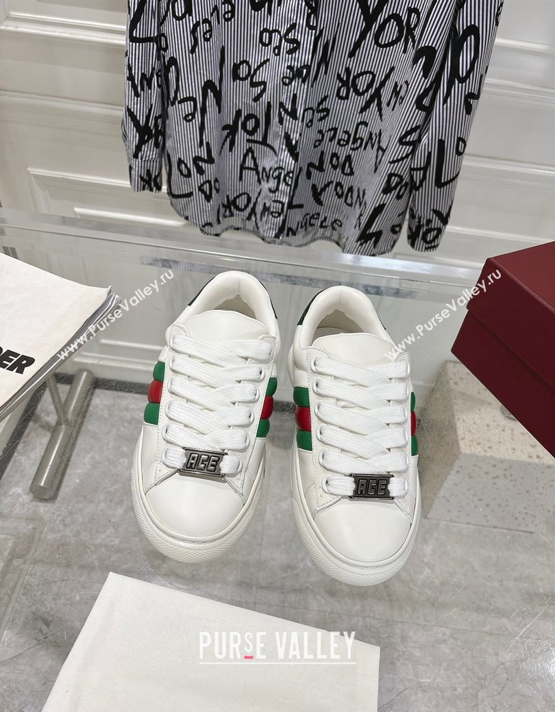 Gucci Calf Leather Ace Sneakers White 2024 806633 (SS-241119100)