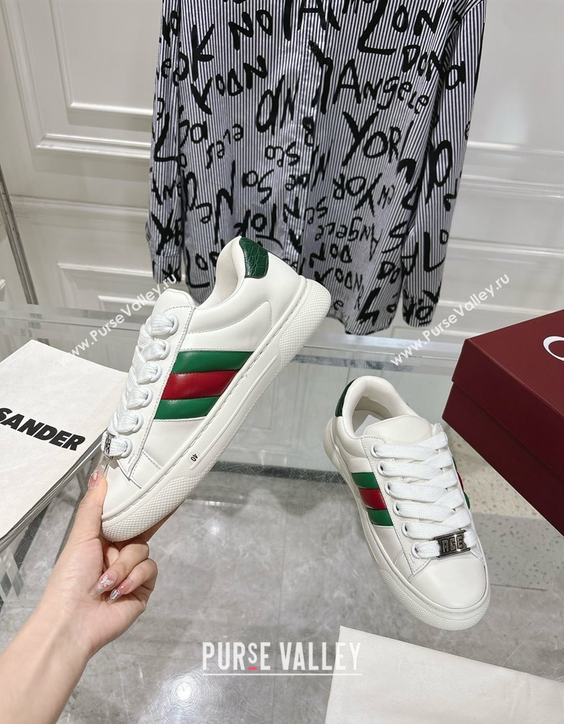 Gucci Calf Leather Ace Sneakers White 2024 806633 (SS-241119100)