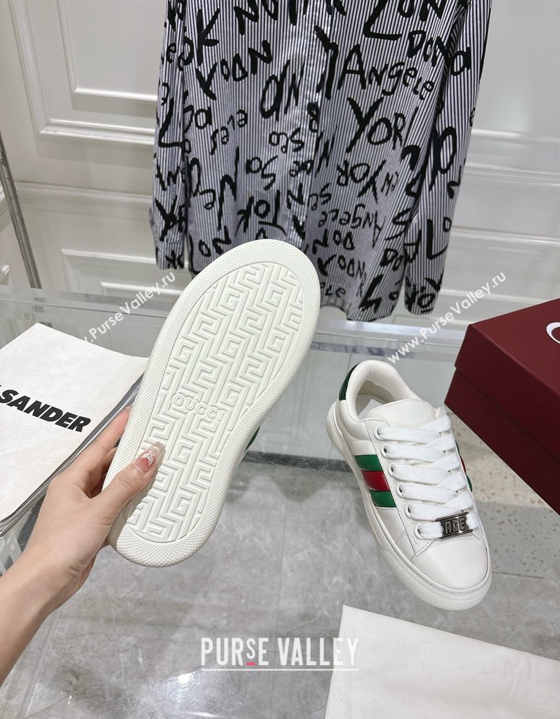 Gucci Calf Leather Ace Sneakers White 2024 806633 (SS-241119100)