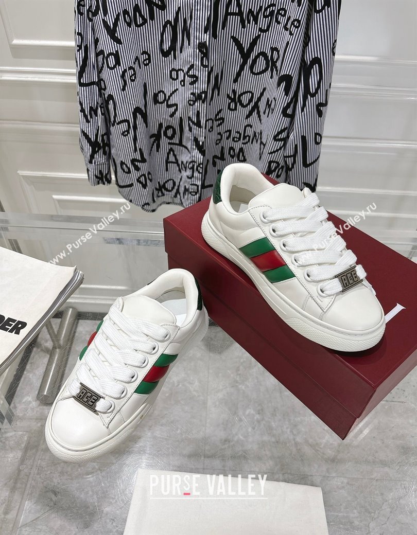 Gucci Calf Leather Ace Sneakers White 2024 806633 (SS-241119100)