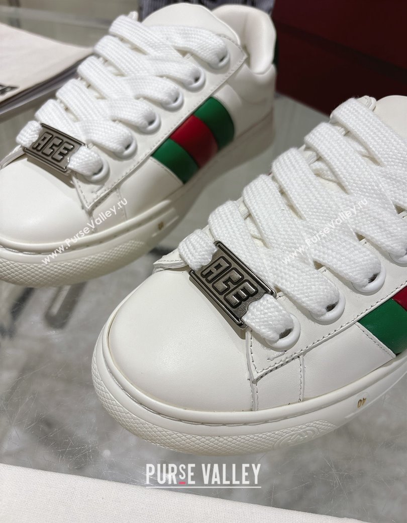 Gucci Calf Leather Ace Sneakers White 2024 806633 (SS-241119100)