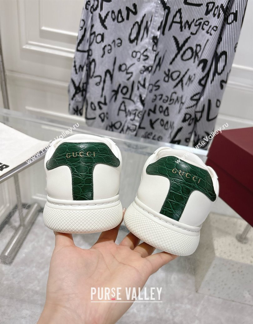 Gucci Calf Leather Ace Sneakers White 2024 806633 (SS-241119100)