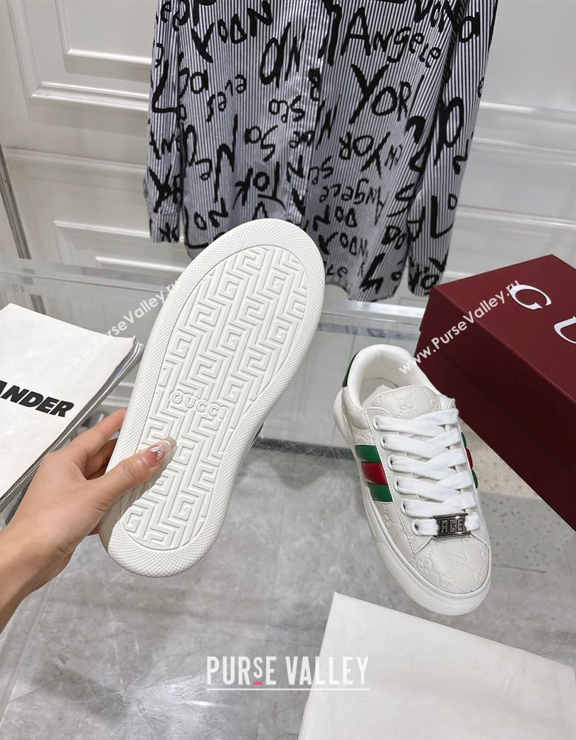 Gucci GG Leather Ace Sneakers White 2024 806633 (SS-241119102)