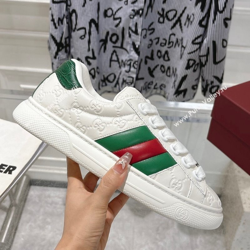 Gucci GG Leather Ace Sneakers White 2024 806633 (SS-241119102)