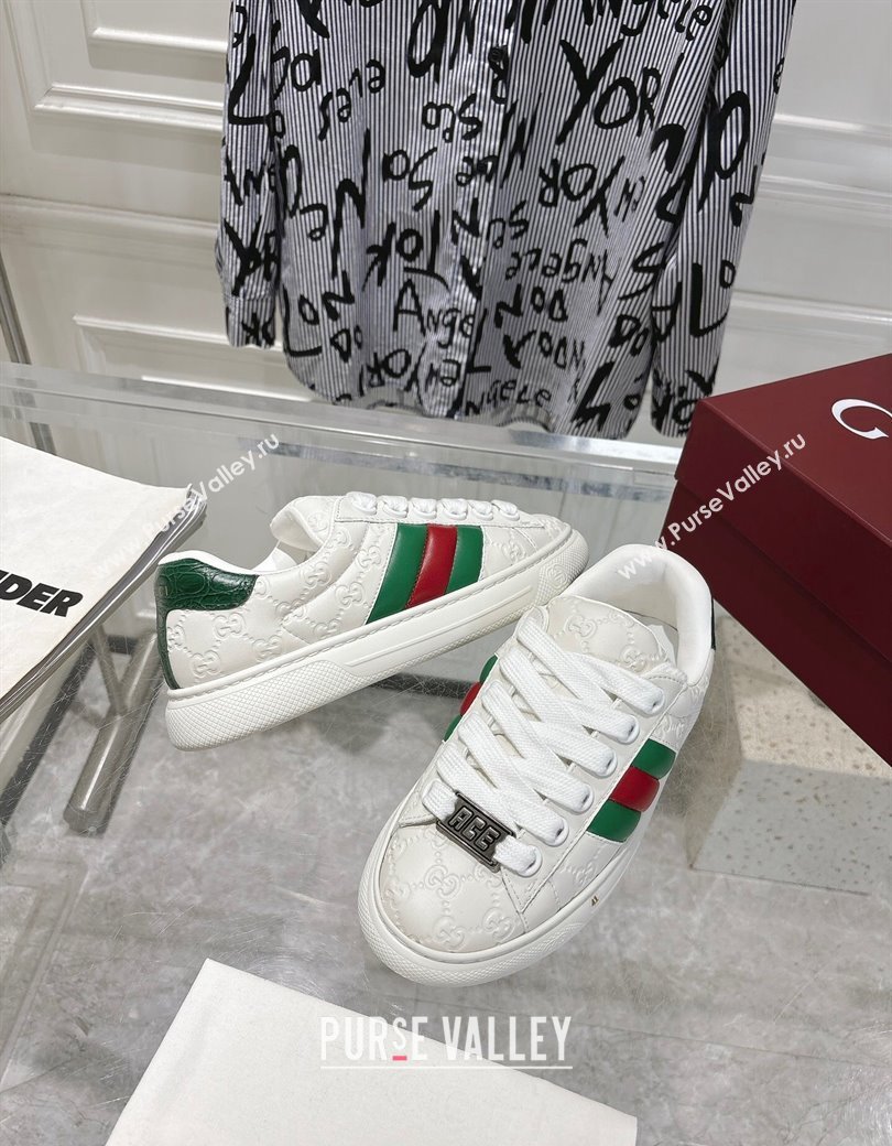 Gucci GG Leather Ace Sneakers White 2024 806633 (SS-241119102)