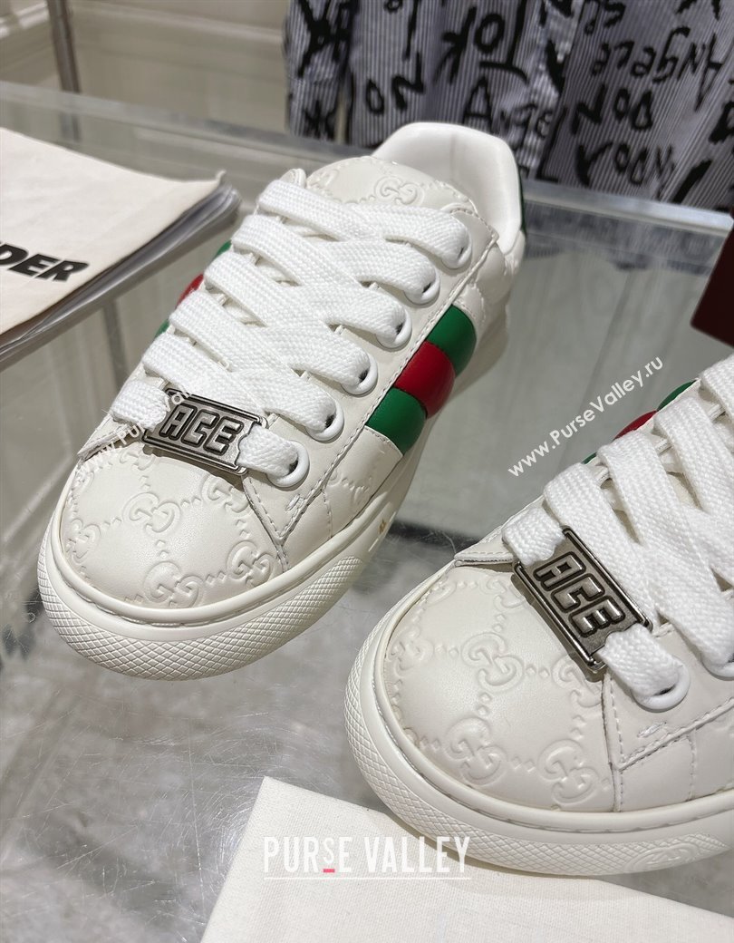 Gucci GG Leather Ace Sneakers White 2024 806633 (SS-241119102)