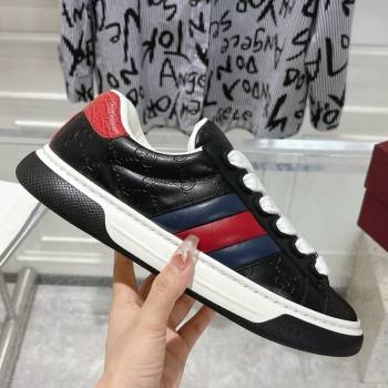 Gucci GG Leather Ace Sneakers Black 2024 806633 (SS-241119103)