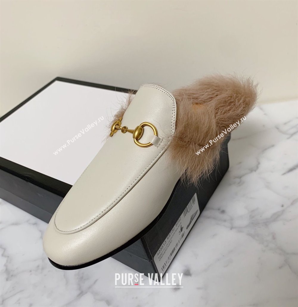 Gucci Leather and Wool Flat Slippers White 2024 1119 (MD-241119090)